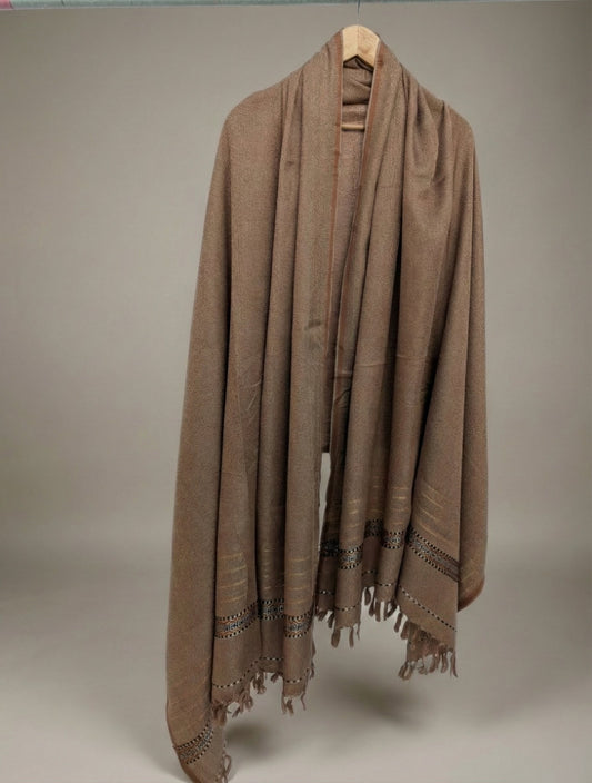 THE HERITAGE SHAWL WITH DETAILED BORDER